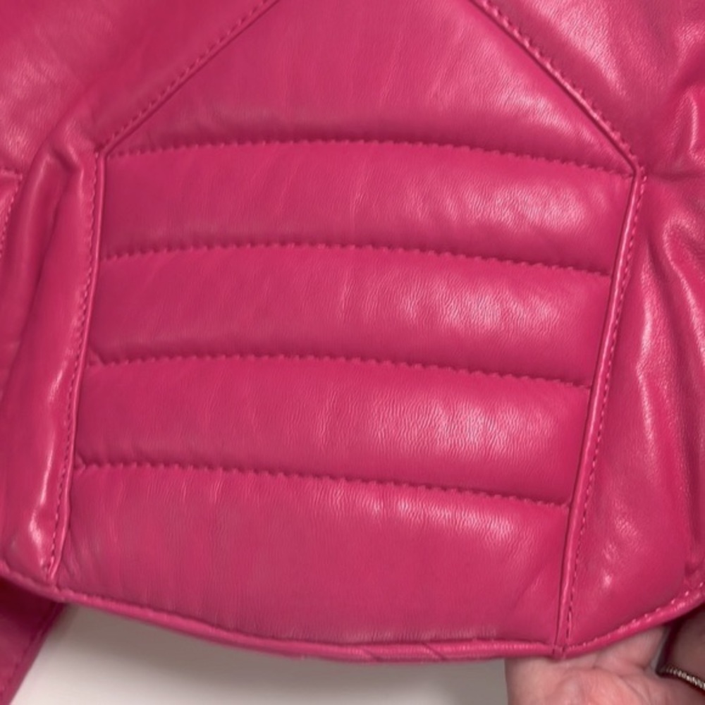 North Beach Leather Vintage cropped pink leather bolero jacket - Picture 11 of 12
